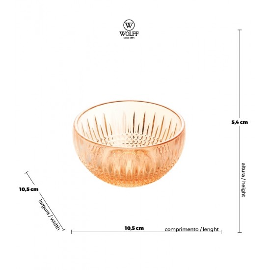 Bowl Cristal de Chumbo Queen Ambar 11x5cm